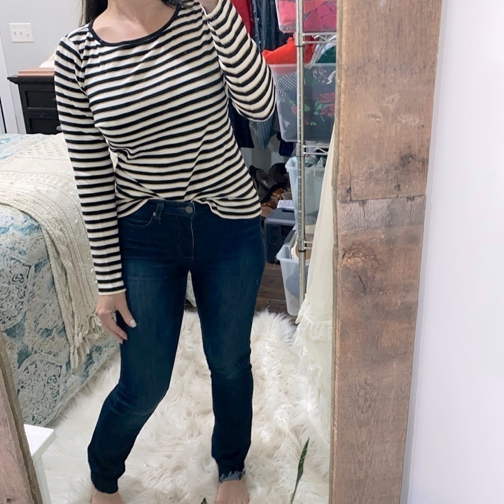 Talbots striped top long sleeve size medium